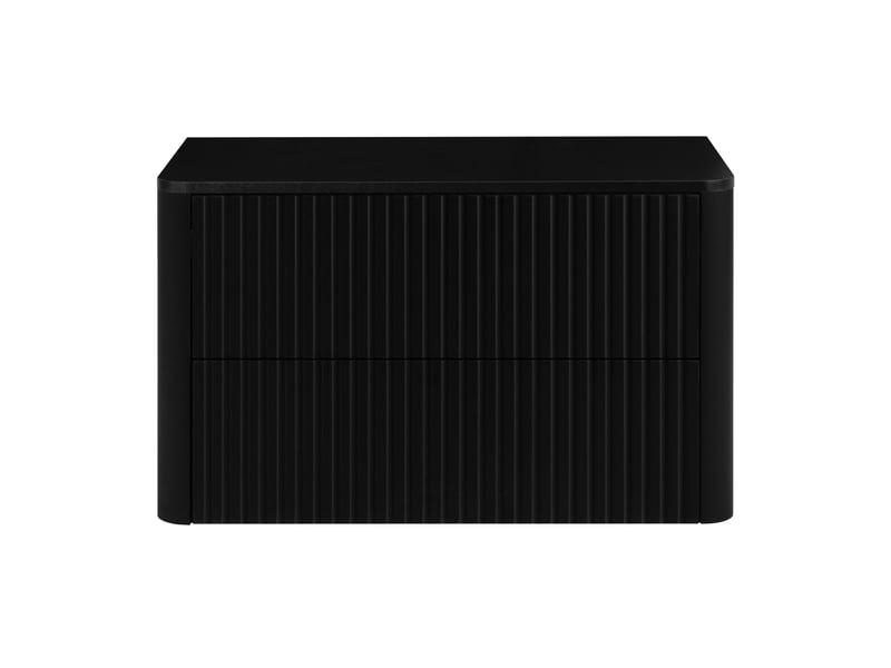  Plan de travail linea 80 cm noir mat pour meuble de salle de bain avec angles arrondis  - Conforama W