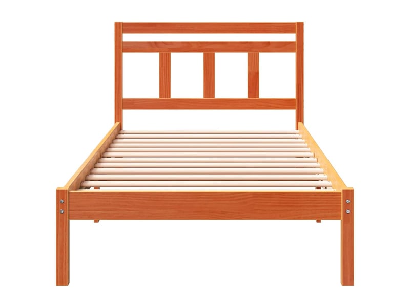  Lit simple- lit adulte -  cadre de lit marron 100 x 200 cm pin massif  - Conforama D