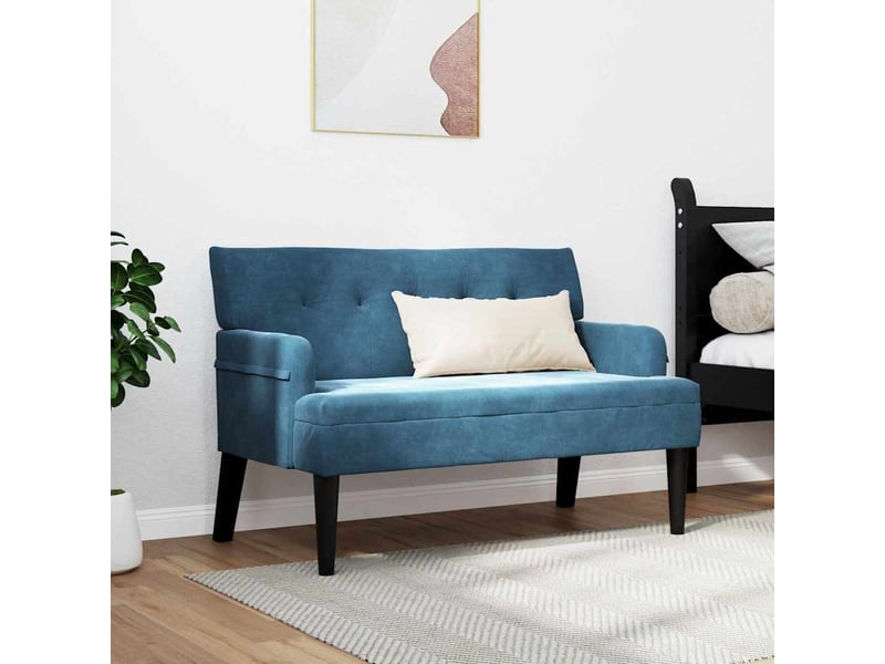 Banc chambre, banc de lit chesterfield bleu 112x65,5x75 cm velours - Conforama C