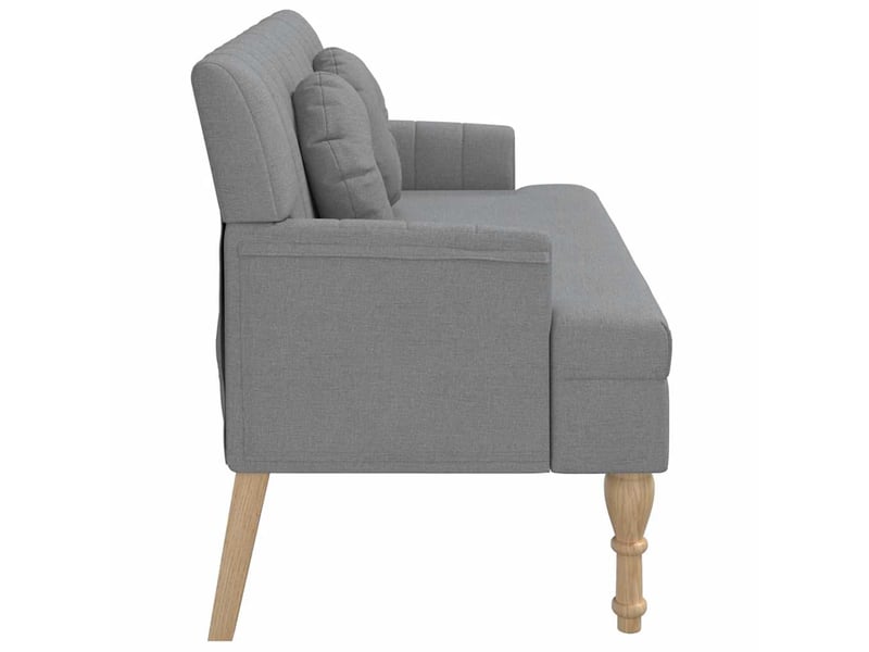  Banc chambre avec coussins gris clair 113x64,5x75,5 cm tissu  - Conforama D