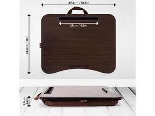 Duronic dml432 plateau pour ordinateur portable avec coussin en polystyrène ergonomique | support pour tablette | table à poser sur les genoux | pour travail, lecture, dessin, devoirs, étude, films