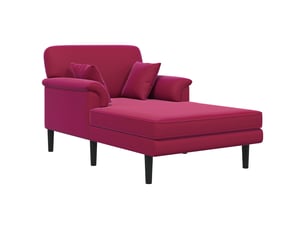 Chaise longue, chaise de salon bordeaux velours cf28543