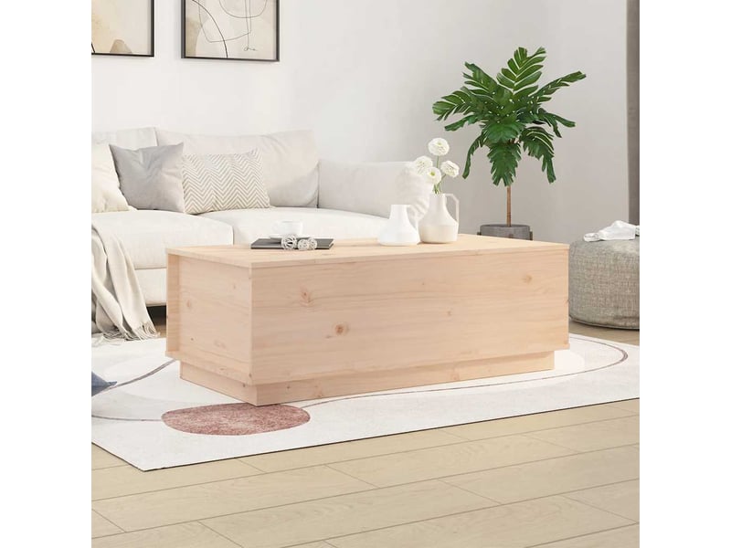  Table basse rectangulaire | table de salon 100x50x35 cm bois massif de pin shl630  - Conforama B