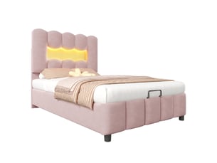 Lit coffre 90x200 cm <strong></strong>  <strong></strong> coloris rose