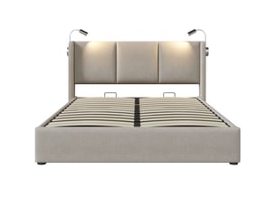 Lit coffre 160x200 cm    coloris beige