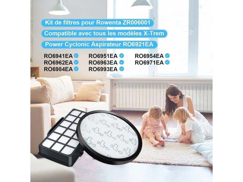  Enowelir lot de 1 filtres hepa pour rowenta x-trem power cyclonic ro6984ea ro6941ea ro6963ea ro6921ea ro6971ea ro6993ea (modèle ro69xx)  - Conforama D