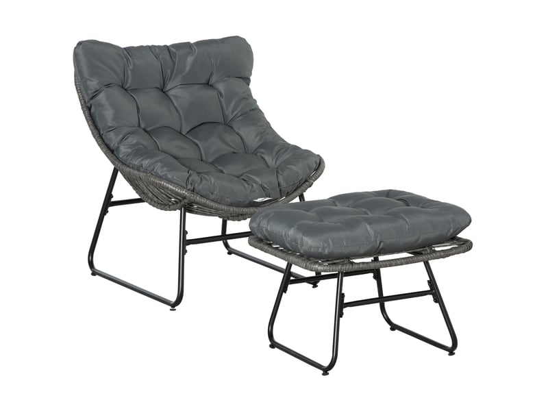  Fauteuil de jardin, chaise de jardin, polyester, 69x76x70cm, gris  - Conforama B