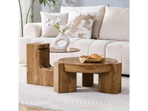 Table basse rond(e) coloris bois clair <strong>ATELIER CONFORTIEL</strong> <strong></strong> - 61 cmx61 cm