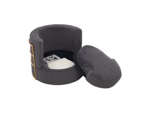 Fauteuil fixe pivotant  MEULVA  Velours côtelé gris vendu Par paire