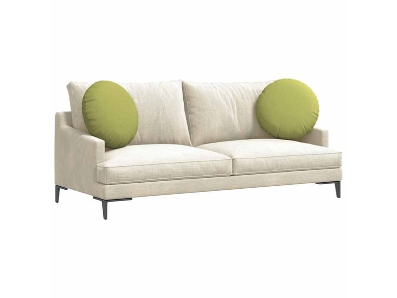  Lot de 2 coussins de siège, coussins décoratifs tissu vert clair ø50 x 19 cm cf59870  - Conforama C