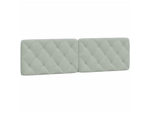Coussin de tête de lit, coussin décoratif gris clair 183 cm velours