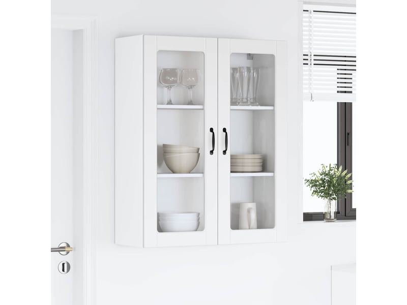  Meuble mural de cuisine, cabinet en verre mural blanc 80x31x100cm shl3191  - Conforama D