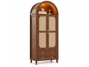 Armoire 2 porte(s) battante  2 tiroir(s)   coloris marron largeur 76 cm