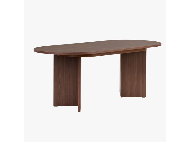  Table à manger extensible ovale couleur bois foncé 160-200 cm  - Conforama A