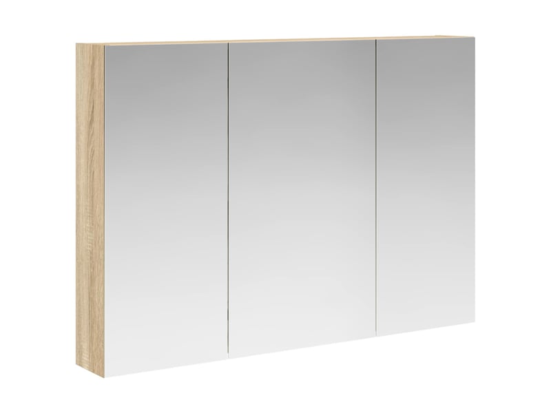  Armoire miroir salle de bain, meuble de rangement chêne sonoma 100x14.5x70 cm shl8245  - Conforama A