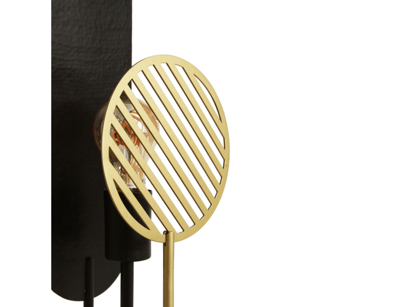  Lampe à poser en métal noir et doré h45 cm-totem Totem - Conforama E