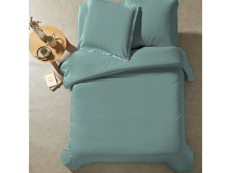  Parure de lit percale unie sauge 260x240 cm  - Conforama A