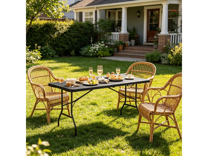  Table pliante de balcon, table buffet extérieure, table à manger design compacte  - Conforama D