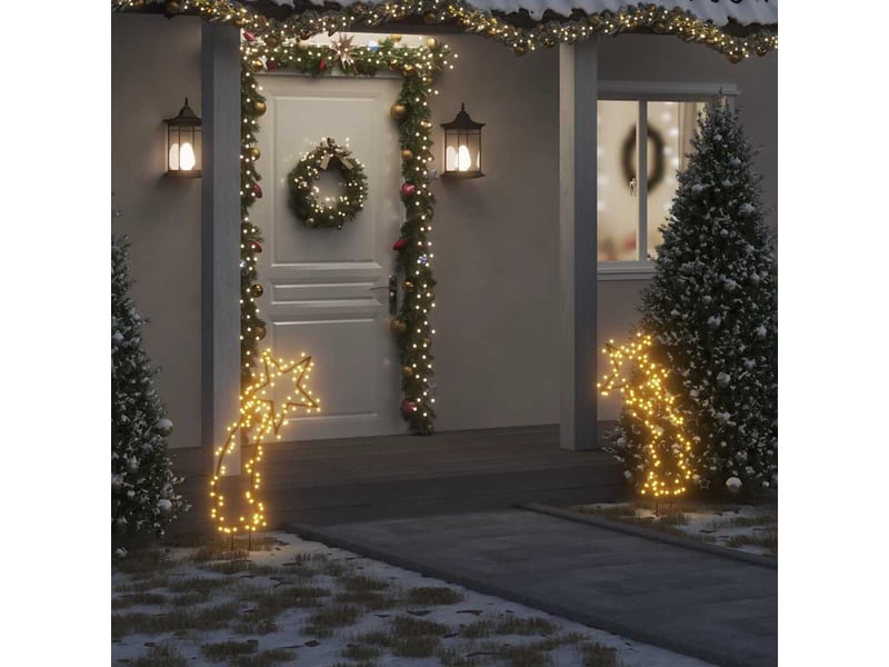  Décoration lumineuse météore de noël avec piquets 115 led 89 cm  - Conforama B