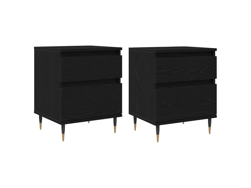  Table de chevet - cabinet de chevet - table de nuit 2 pc chêne noir 40 x 35 x 50 cm  - Conforama A