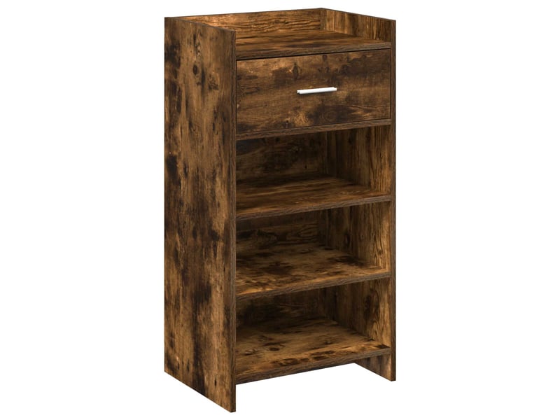 Meuble à chaussure, cabinet à chaussures avec tiroir chêne fumé 48x36x92 cm  - Conforama A