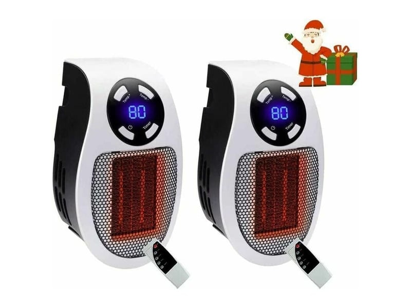 Chauffage soufflant, chauffage d'appoint portable à économie d'énergie avec thermostat et minuterie, ensemble de deux pièces, 500 w, blanc - hrc0004581ly HRC0004581LY - Conforama A