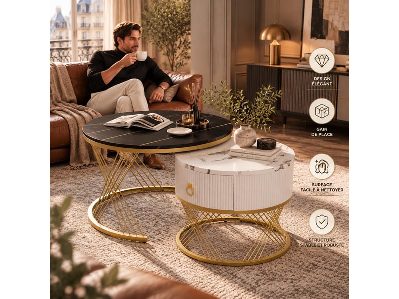 Table basse coloris marron ORWF325082SAA - Conforama C