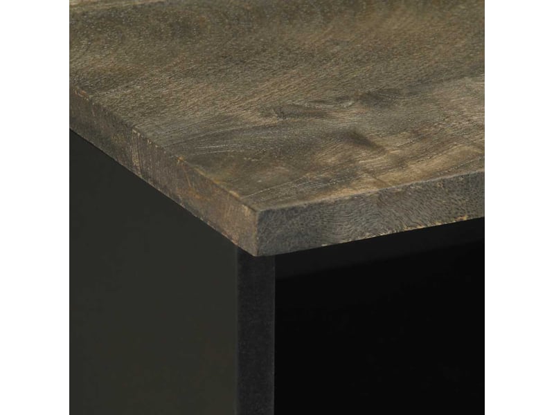  Table de chevet - cabinet de chevet - table de nuit noir 40x33x46 cm bois de manguier solide  - Conforama E