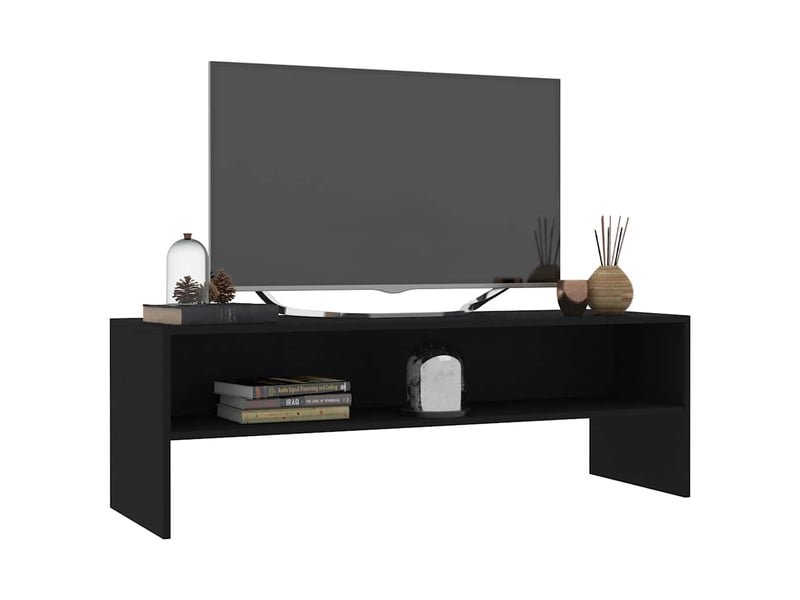  Meuble tv - banc tv - meuble de rangement noir 120x40x40 cm bois d'ingénierie  - Conforama C