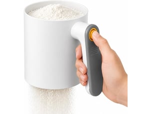 Tamis à farine électrique à piles en acier inoxydable - outil de cuisson à main - saupoudreuse à poudre - peut être utilisée pour les pâtisseries