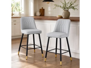 tabouret de bar <strong>STILVORA</strong> - gris hauteur d'assise 68.5 cm vendu Par paire