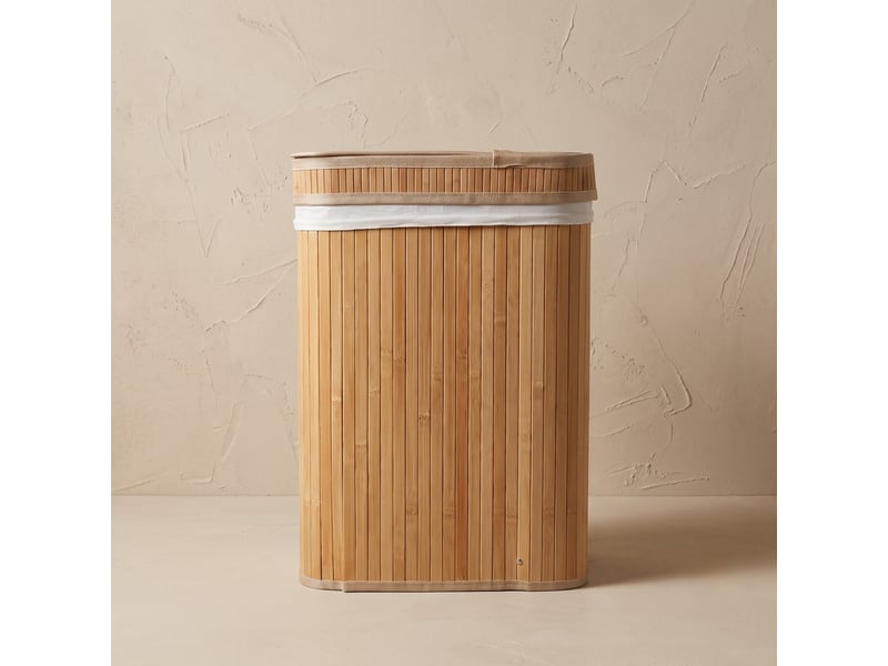  Panier à linge en bambou, 63 x 43 x 60 cm  - Conforama D