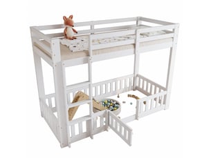 Lit mezzanine 90x200 cm DESVIAE   coloris blanc
