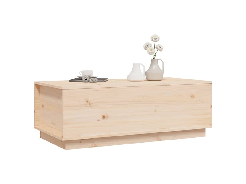  Table basse rectangulaire | table de salon 100x50x35 cm bois massif de pin shl630  - Conforama D