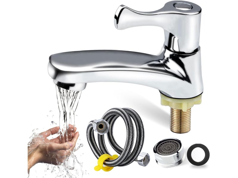  Robinet salle bain, robinet lave main eau froide, robinet eau froide uniquement, monocommande robinet lavabo, robinet eau froide lave main  - Conforama A