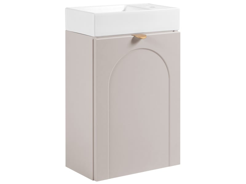  Ensemble lave-mains suspendu aura avec lavabo fika 40 cm cachemire mat k  - Conforama A