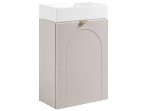 Ensemble lave-mains suspendu aura avec lavabo fika 40 cm cachemire mat k
