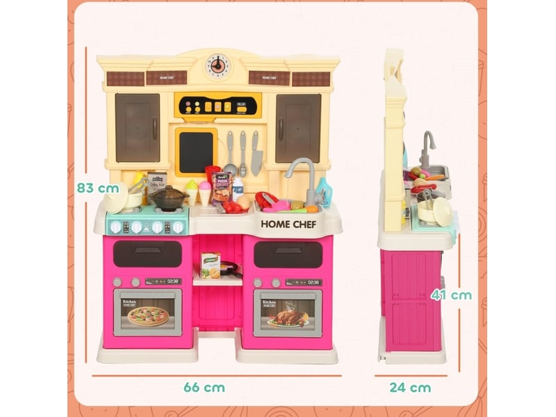  Cuisine jouet 66x24x83 cm avec eau courante multicolore  - Conforama C