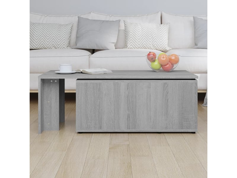  Table basse rectangulaire | table de salon sonoma gris 150x50x35 cm bois d'ingénierie  - Conforama D