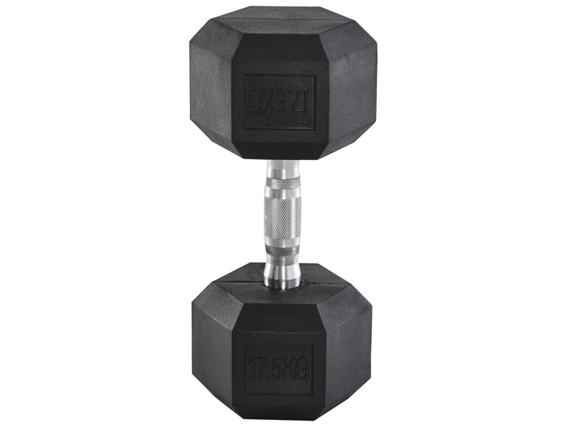  Haltère hexagonal 17,5 kg entraînement de force métal noir  - Conforama A