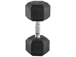 Haltère hexagonal 17,5 kg entraînement de force métal noir