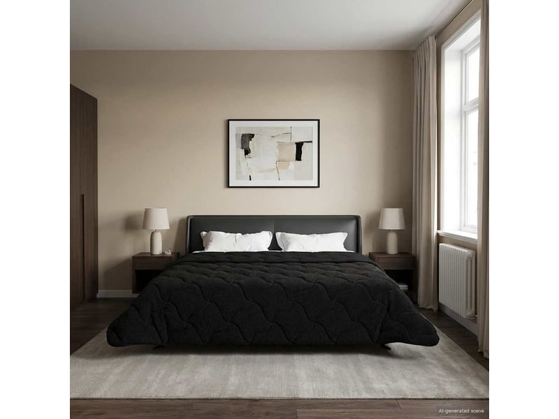  Couette - duvet d'été 220 x 260 cm été noir respirant  - Conforama B