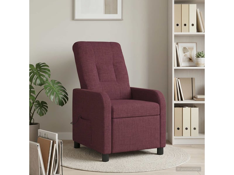  Vidaxl fauteuil de massage inclinable pourpre tissu  - Conforama B