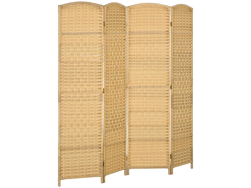  Paravent intérieur en bois 4 panneaux séparateur de pièce pliable pour salon chambre bois naturel 180 x 180 cm  - Conforama B