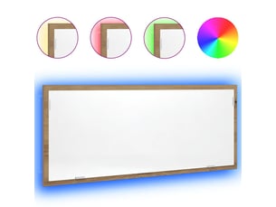 Miroir de salle de bain, miroir de toilette à led chêne artisanal bois d'ingénierie cf62515
