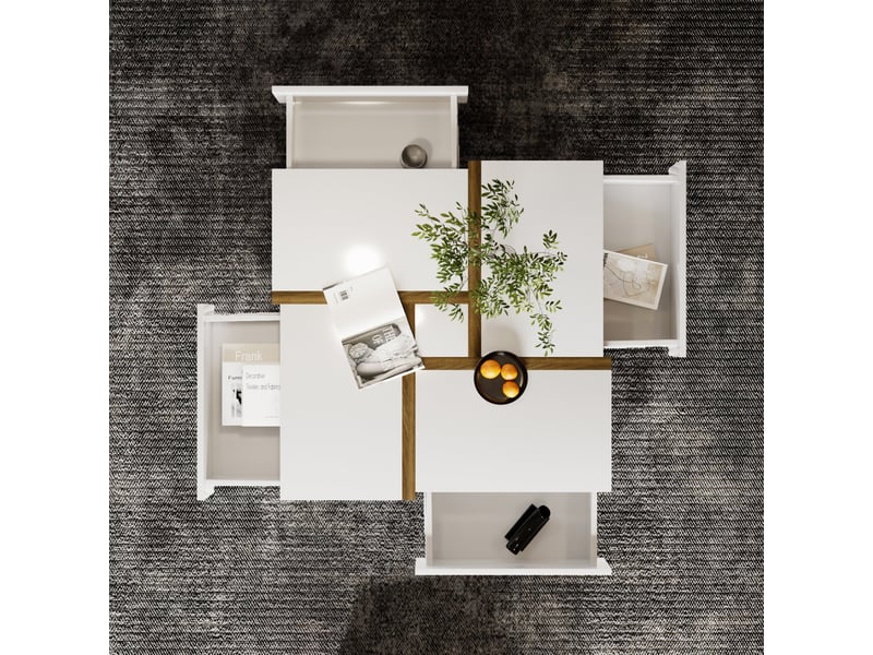  Table basse 78x78x34,8 cm coloris blanc ORWF3107001WAA - Conforama D