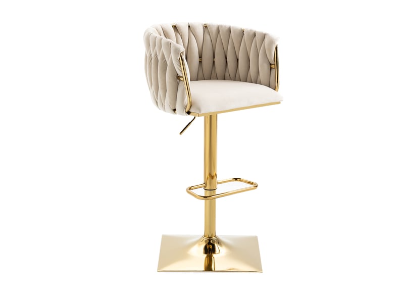  Lot de 2 tabourets de bar vintage avec dossier et repose-pieds, hauteur comptoir  - Conforama E