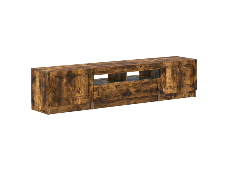  Meuble tv - banc tv - meuble de rangement led utrecht 3 pcs chêne fumé bois d'ingénierie  - Conforama A