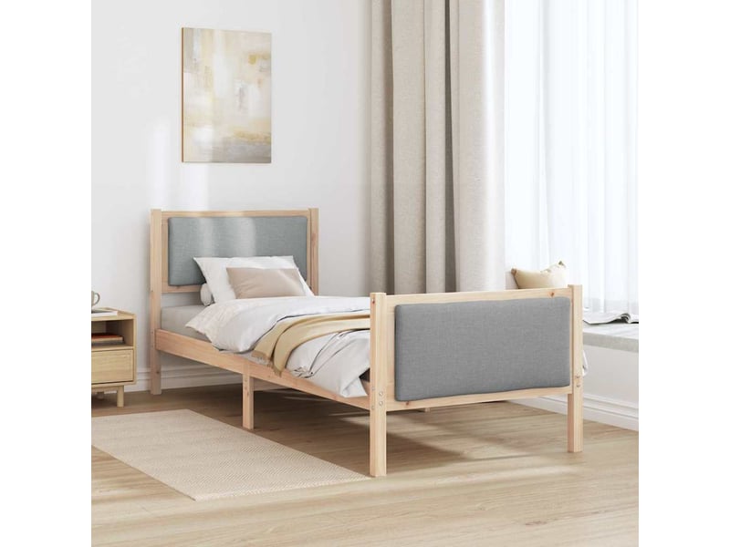 Lit simple- lit adulte - cadre de lit avec tête de lit gris clair 80 x 200 cm tissu - Conforama C