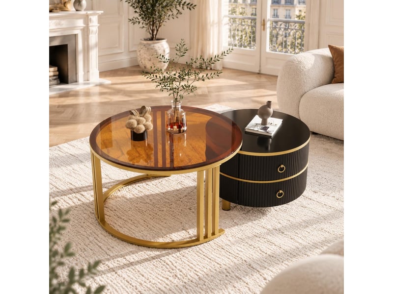 Table basse 70x70x45 cm coloris marron OR3203890GNS - Conforama B